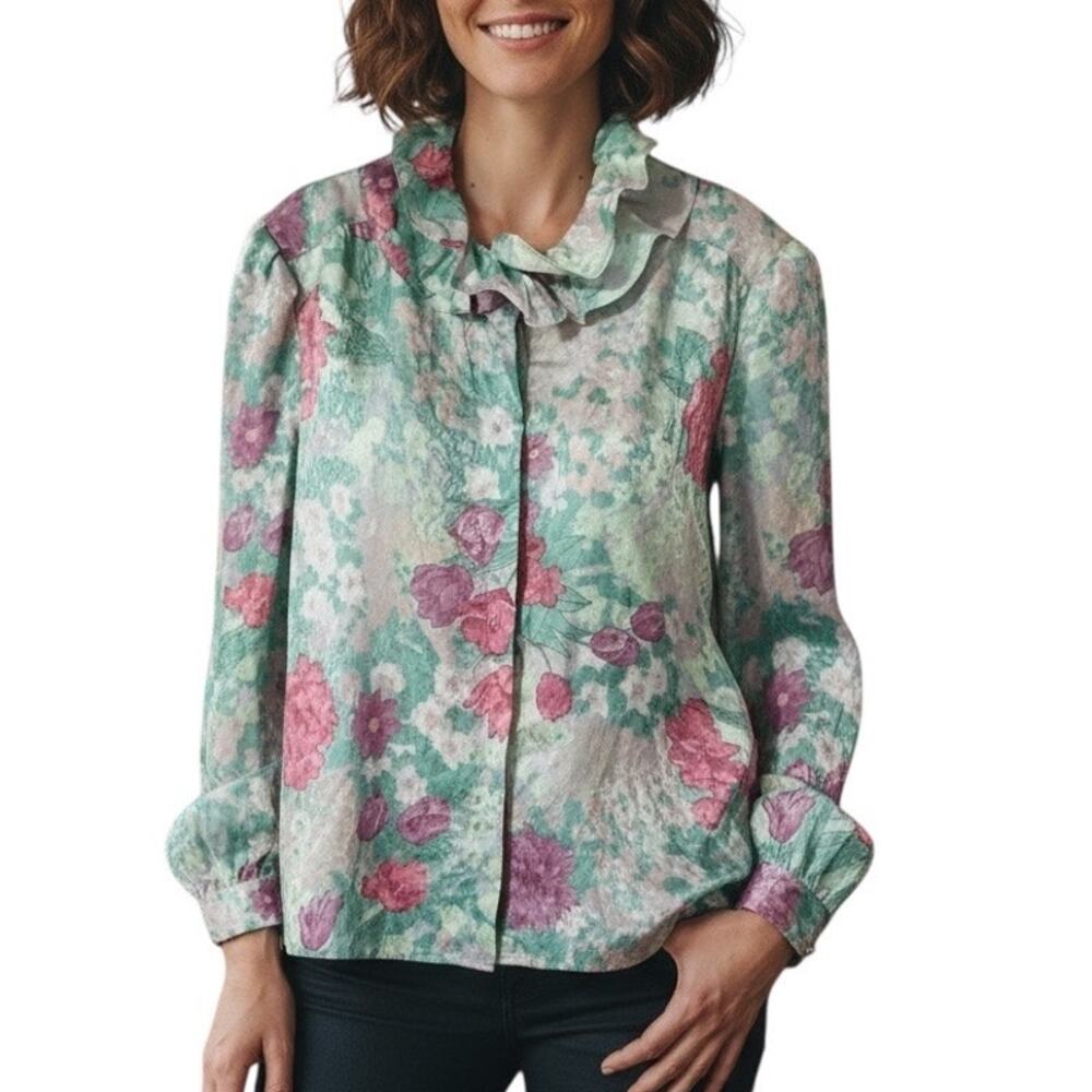 Vintage Gay Boyer Collections Blouse Women’s Size 18 Floral
